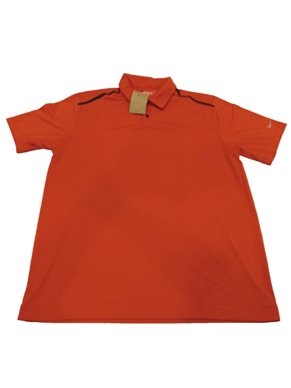 Nike Golf Polo Shirt Mens Large Orange Tour Performance Dri-FIT Contrast L
